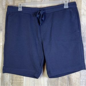 Members Mark XL Navy Blue French Terry Short w/2 Front Pockets Drawstrin…